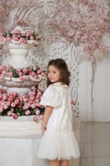 White Color Lace Dress with Hair Accessory