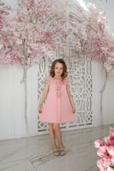 Pink Color  Dress with Hair Accessory for Girls