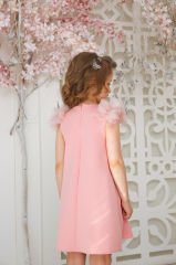 Pink Color  Dress with Hair Accessory for Girls